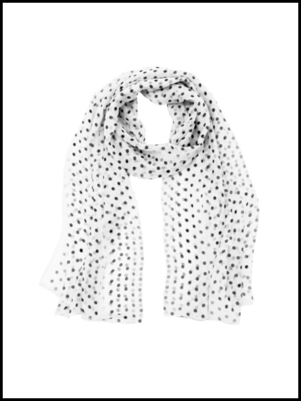 Polka Dot Scarf Women Long Thin Sheer Neck Scarf 64.1x19.4 Polyester Lightweight